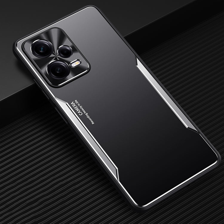 For Xiaomi Redmi Note 12 Pro 5G China Blade Series TPU + Titanium Alloy Phone Case(Black Silver) by buy2fix