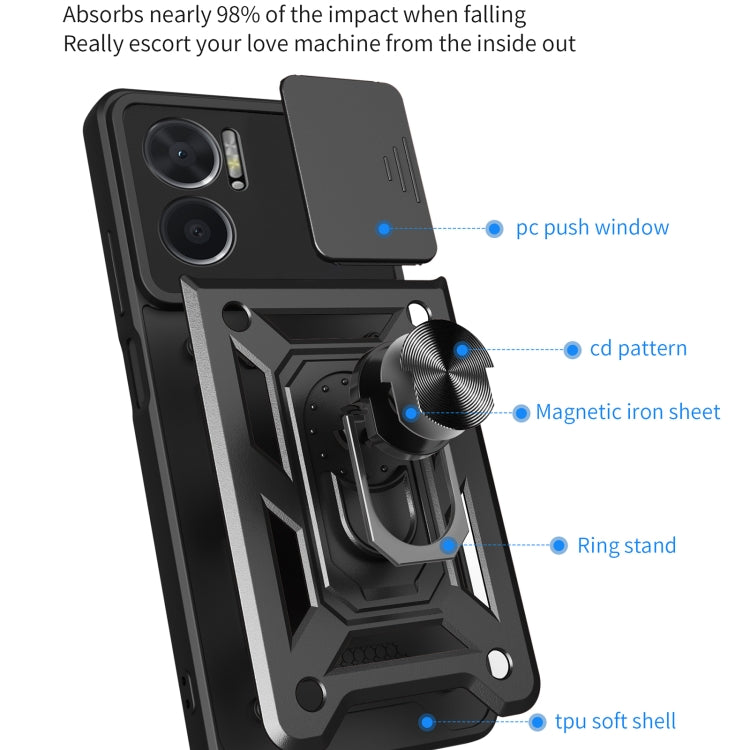 For Xiaomi Redmi 10 5G Sliding Camera Design TPU + PC Phone Case(Red) - Xiaomi Cases by buy2fix | Online Shopping UK | buy2fix