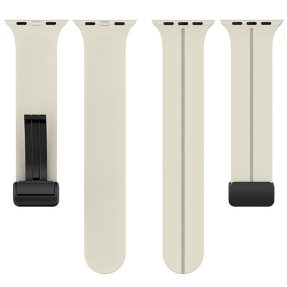 Solid Color Magnetic Buckle Silicone Watch Band For Apple Watch Series 9&8&7 41mm / SE 3&SE 2&6&SE&5&4 40mm / 3&2&1 38mm(Starlight) by buy2fix