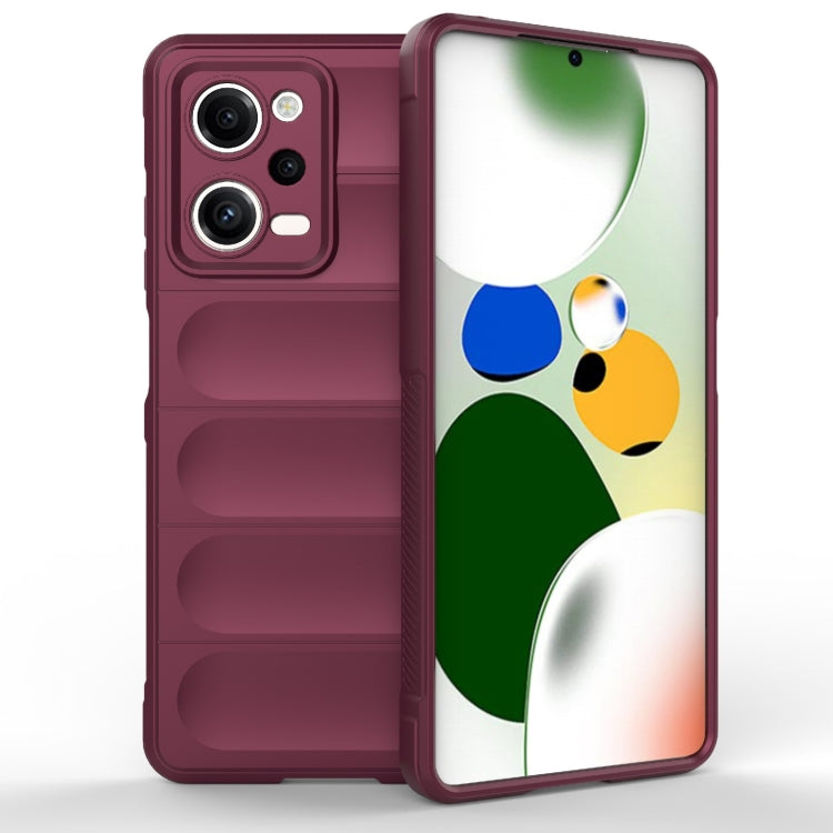 For Xiaomi Redmi Note 12 Pro 5G China / Note 12 Pro 5G Speed Magic Shield TPU + Flannel Phone Case(Wine Red) by buy2fix