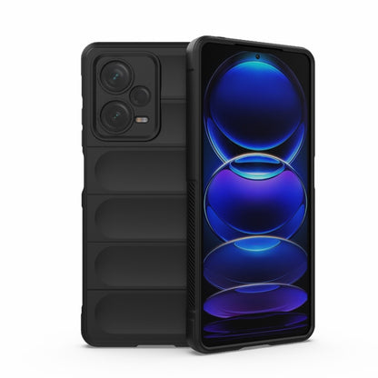 For Xiaomi Redmi Note 12 Pro+ China / Global Magic Shield TPU + Flannel Phone Case(Black) by buy2fix
