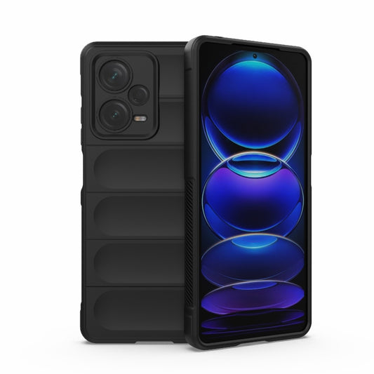 For Xiaomi Redmi Note 12 Pro+ China / Global Magic Shield TPU + Flannel Phone Case(Black) by buy2fix