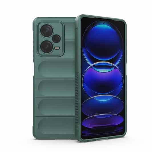 For Xiaomi Redmi Note 12 Pro+ China / Global Magic Shield TPU + Flannel Phone Case(Dark Green) by buy2fix