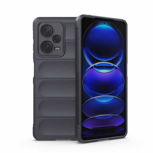 For Xiaomi Redmi Note 12 Pro+ China / Global Magic Shield TPU + Flannel Phone Case(Dark Grey)