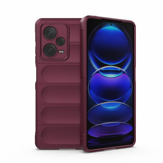 For Xiaomi Redmi Note 12 Pro+ China / Global Magic Shield TPU + Flannel Phone Case(Wine Red) by buy2fix