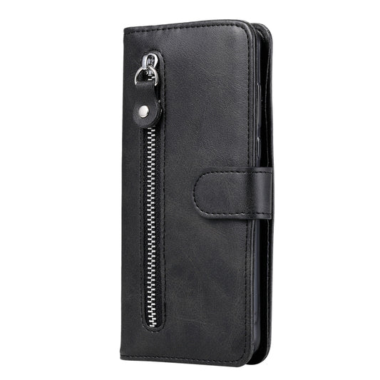 For Xiaomi Redmi Note 12 China Calf Texture Zipper Leather Phone Case(Black) by buy2fix