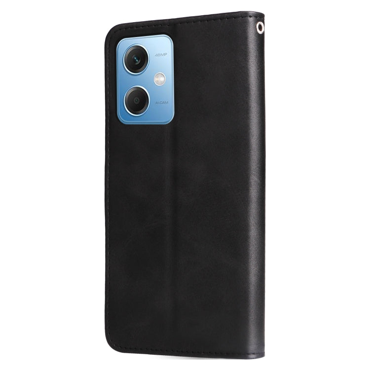 For Xiaomi Redmi Note 12 China Calf Texture Zipper Leather Phone Case(Black) by buy2fix