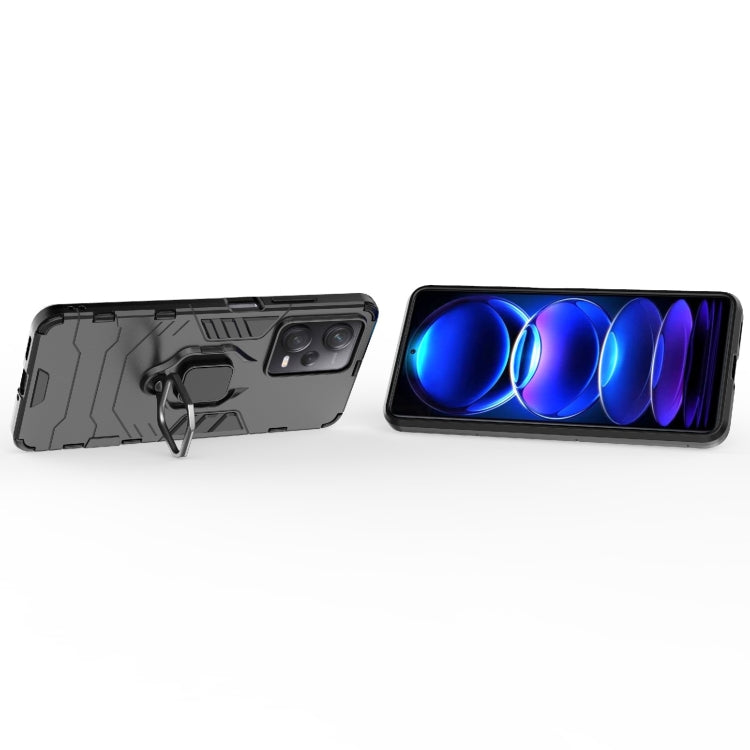 For Xiaomi Redmi Note 12 Pro 5G China PC + TPU Shockproof Protective Phone Case with Magnetic Ring Holder(Black) by buy2fix