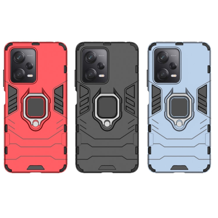 For Xiaomi Redmi Note 12 Pro 5G China PC + TPU Shockproof Protective Phone Case with Magnetic Ring Holder(Black) by buy2fix