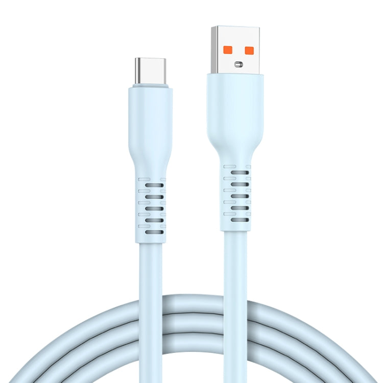 ADC-014 6A USB to USB-C/Type-C Liquid Silicone Data Cable, Length:0.5m(Blue) by buy2fix