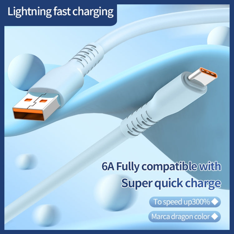 ADC-014 6A USB to USB-C/Type-C Liquid Silicone Data Cable, Length:1m(Blue) by buy2fix