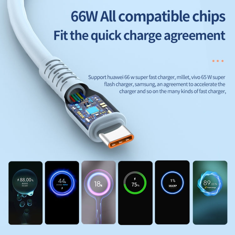 ADC-014 6A USB to USB-C/Type-C Liquid Silicone Data Cable, Length:1m(Blue) by buy2fix