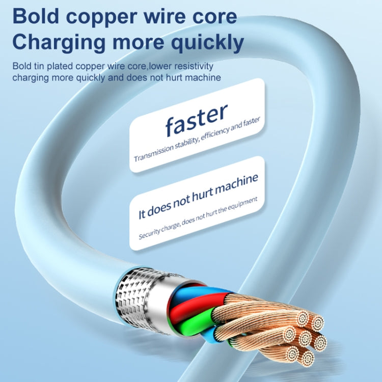 ADC-014 6A USB to USB-C/Type-C Liquid Silicone Data Cable, Length:1m(Blue) by buy2fix