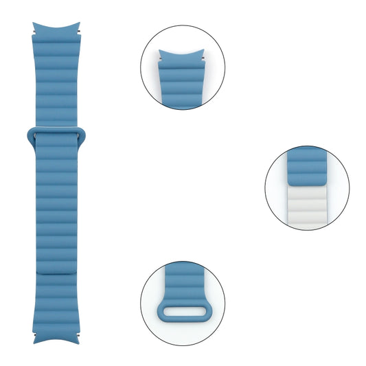 For Samsung Galaxy Watch5 40mm / 44mm  Silicone Magnetic Watch Band(Grey Dark Grey) - Watch Bands by buy2fix | Online Shopping UK | buy2fix