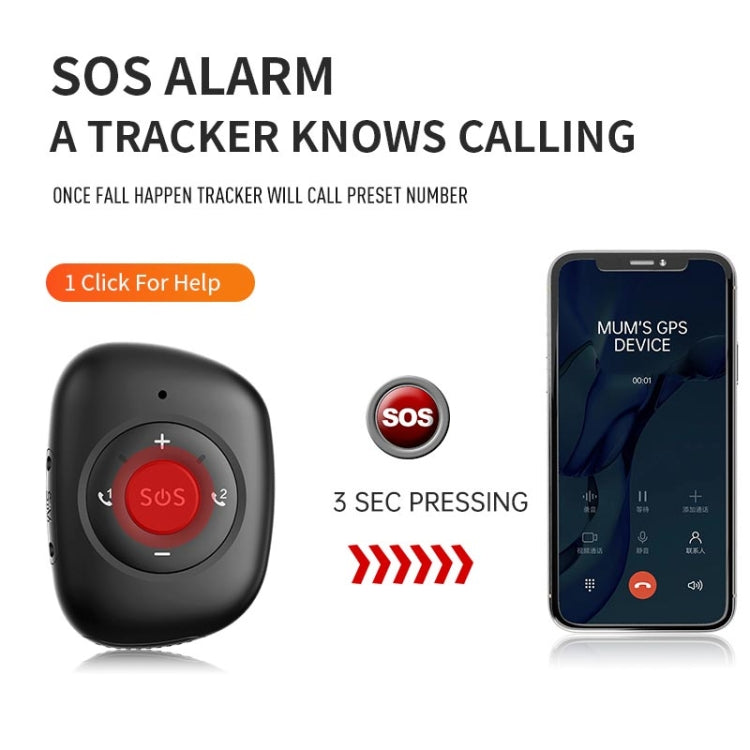 RF-V50 IP67 Waterproof 4G LTE 3G 2G GSM Elderly SOS Button Emergency Alarm GPS Tracker(Red) - Personal Tracker by buy2fix | Online Shopping UK | buy2fix