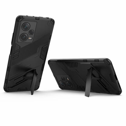 For Xiaomi Redmi Note 12 Pro+ China Punk Armor 2 in 1 PC + TPU Phone Case with Invisible Holder(Black) by buy2fix