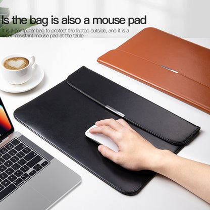For 13.3 / 13.6 / 14 inch Laptop Ultra-thin PU Leather Laptop Sleeve(Black) - 13.3 inch by buy2fix | Online Shopping UK | buy2fix