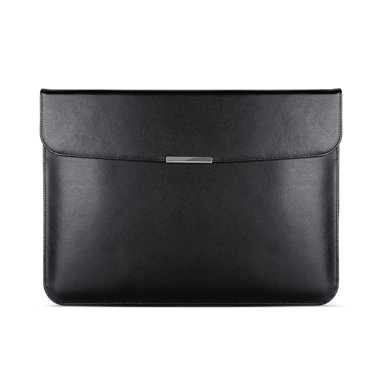For 15 / 15.4 / 16 inch Laptop Ultra-thin PU Leather Laptop Sleeve(Black) by buy2fix