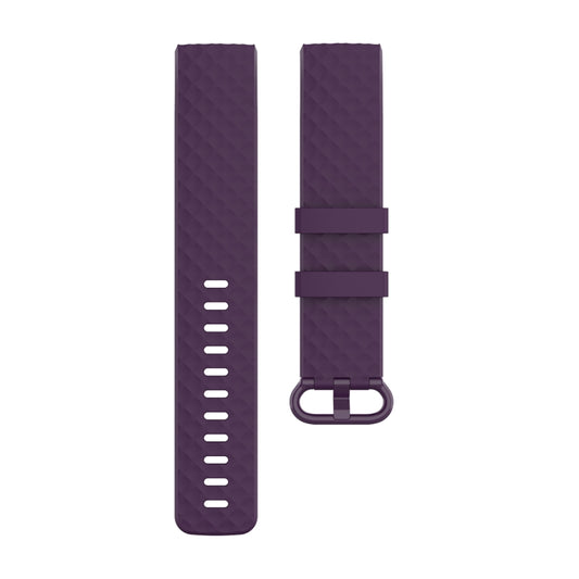 Color Buckle TPU Wrist Strap Watch Band for Fitbit Charge 4 / Charge 3 / Charge 3 SE, Size: S(Dark Purple) - Smart Wear by buy2fix | Online Shopping UK | buy2fix