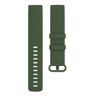 Color Buckle TPU Wrist Strap Watch Band for Fitbit Charge 4 / Charge 3 / Charge 3 SE, Size: L(Olive Green) - Watch Bands by buy2fix | Online Shopping UK | buy2fix