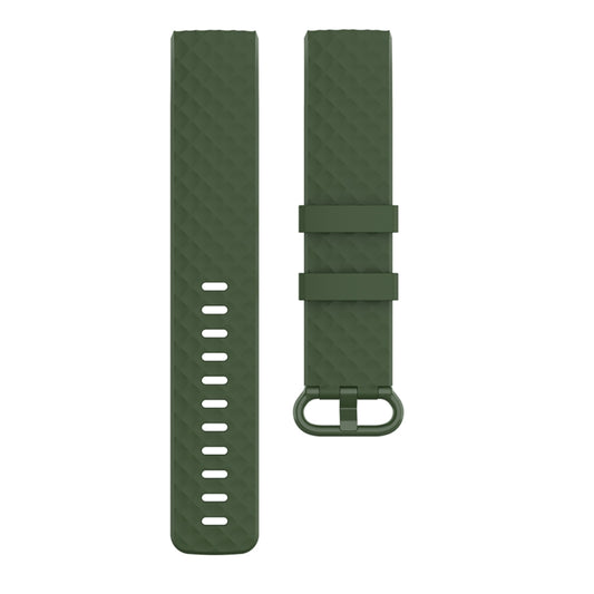 Color Buckle TPU Wrist Strap Watch Band for Fitbit Charge 4 / Charge 3 / Charge 3 SE, Size: L(Olive Green) - Watch Bands by buy2fix | Online Shopping UK | buy2fix