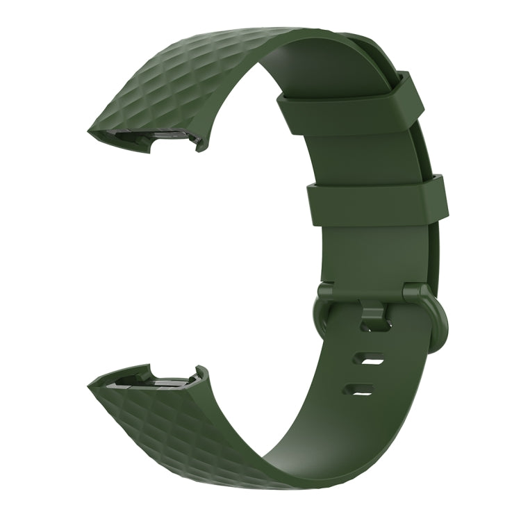 Color Buckle TPU Wrist Strap Watch Band for Fitbit Charge 4 / Charge 3 / Charge 3 SE, Size: L(Olive Green) - Watch Bands by buy2fix | Online Shopping UK | buy2fix