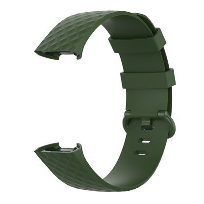 Color Buckle TPU Wrist Strap Watch Band for Fitbit Charge 4 / Charge 3 / Charge 3 SE, Size: L(Olive Green) - Watch Bands by buy2fix | Online Shopping UK | buy2fix