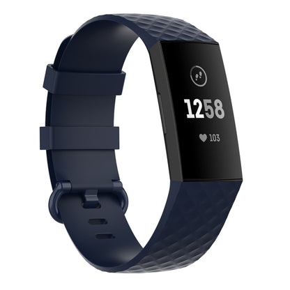 Color Buckle TPU Wrist Strap Watch Band for Fitbit Charge 4 / Charge 3 / Charge 3 SE, Size: L(Navy Blue) - Watch Bands by buy2fix | Online Shopping UK | buy2fix