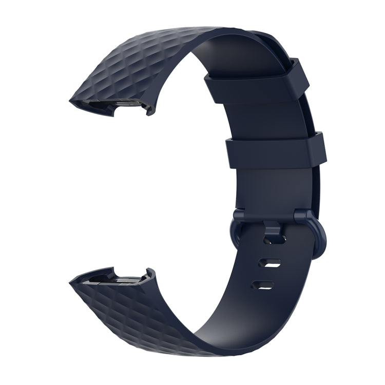 Color Buckle TPU Wrist Strap Watch Band for Fitbit Charge 4 / Charge 3 / Charge 3 SE, Size: L(Navy Blue) - Watch Bands by buy2fix | Online Shopping UK | buy2fix