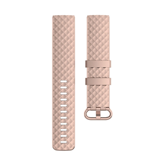 Color Buckle TPU Wrist Strap Watch Band for Fitbit Charge 4 / Charge 3 / Charge 3 SE, Size: L(Rose Gold) - Watch Bands by buy2fix | Online Shopping UK | buy2fix