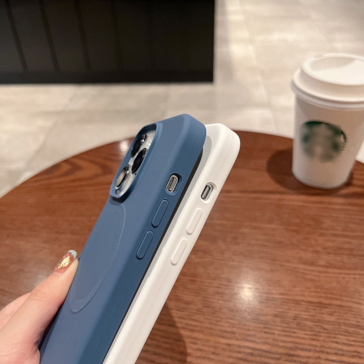 For iPhone 14 Plus Magsafe Magnetic Silicone Phone Case(Ice Blue) - iPhone 14 Plus Cases by buy2fix | Online Shopping UK | buy2fix