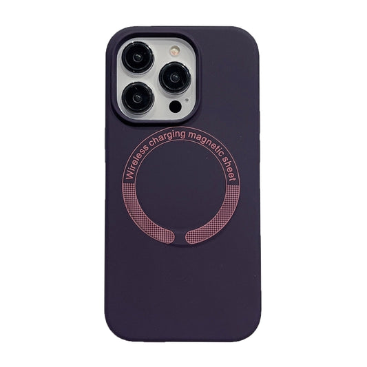 For iPhone 12 Pro Max Magsafe Magnetic Silicone Phone Case(Dark Purple) - iPhone 12 Pro Max Cases by buy2fix | Online Shopping UK | buy2fix