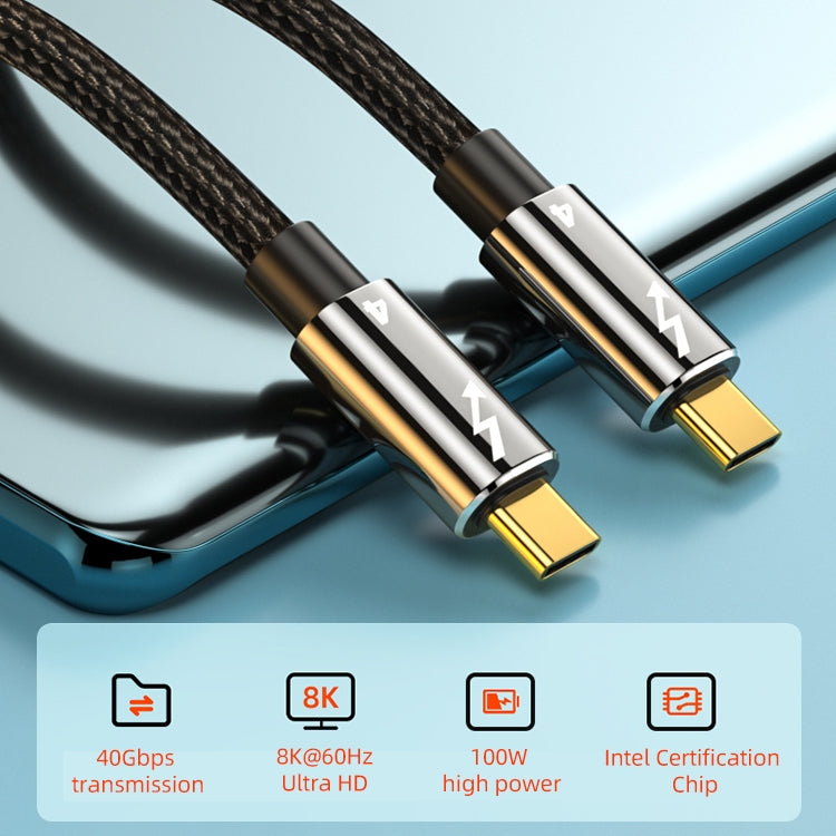 100W Type-C to Type-C Compatible Thunderbolt 4 Full-function Data Cable, Length:0.5m by buy2fix