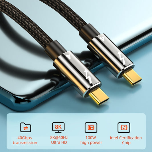 100W Type-C to Type-C Compatible Thunderbolt 4 Full-function Data Cable, Length:1m by buy2fix