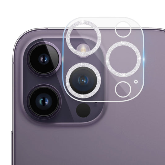For iPhone 14 Pro Max / 14 Pro Tempered Glass Glitter CD Texture Back Camera Film(Silver) - iPhone 14 Pro Max Tempered Glass by buy2fix | Online Shopping UK | buy2fix