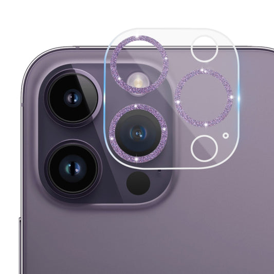 For iPhone 14 Pro Max / 14 Pro Tempered Glass Glitter CD Texture Back Camera Film(Purple) - iPhone 14 Pro Max Tempered Glass by buy2fix | Online Shopping UK | buy2fix
