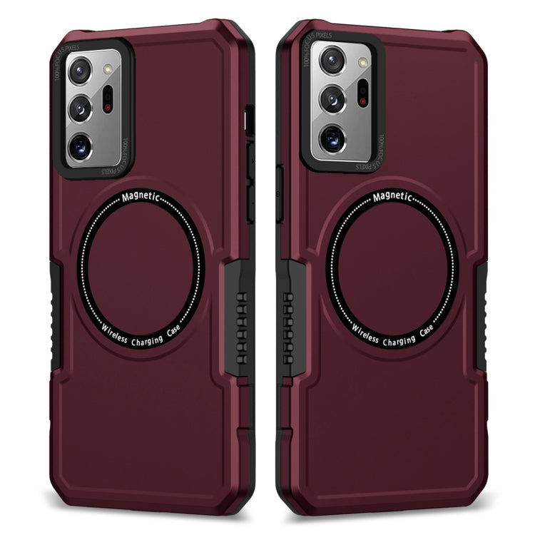 For Samsung Galaxy Note20 Ultra MagSafe Shockproof Armor Phone Case(Wine Red) by buy2fix