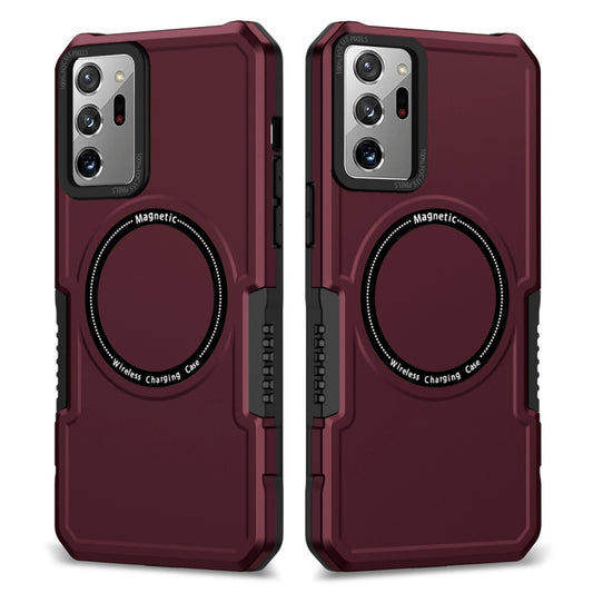 For Samsung Galaxy Note20 Ultra MagSafe Shockproof Armor Phone Case(Wine Red) by buy2fix
