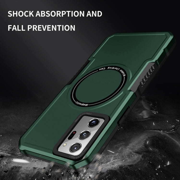 For Samsung Galaxy Note20 Ultra MagSafe Shockproof Armor Phone Case(Dark Green) by buy2fix