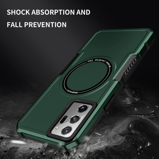 For Samsung Galaxy Note20 Ultra MagSafe Shockproof Armor Phone Case(Dark Green) by buy2fix