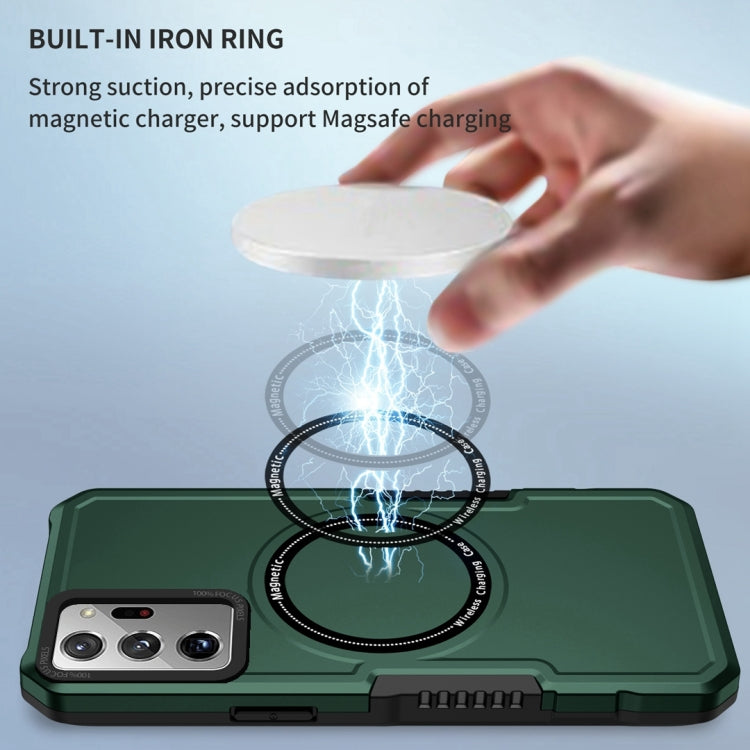 For Samsung Galaxy Note20 Ultra MagSafe Shockproof Armor Phone Case(Dark Green) by buy2fix