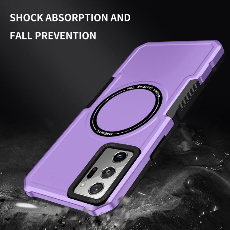 For Samsung Galaxy Note20 Ultra MagSafe Shockproof Armor Phone Case(Purple) by buy2fix