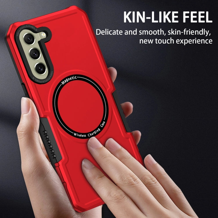 For Samsung Galaxy S21 FE 5G MagSafe Shockproof Armor Phone Case(Red) by buy2fix