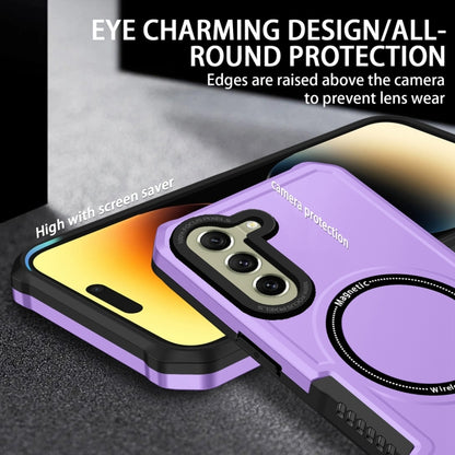 For Samsung Galaxy S21 FE 5G MagSafe Shockproof Armor Phone Case(Purple) by buy2fix