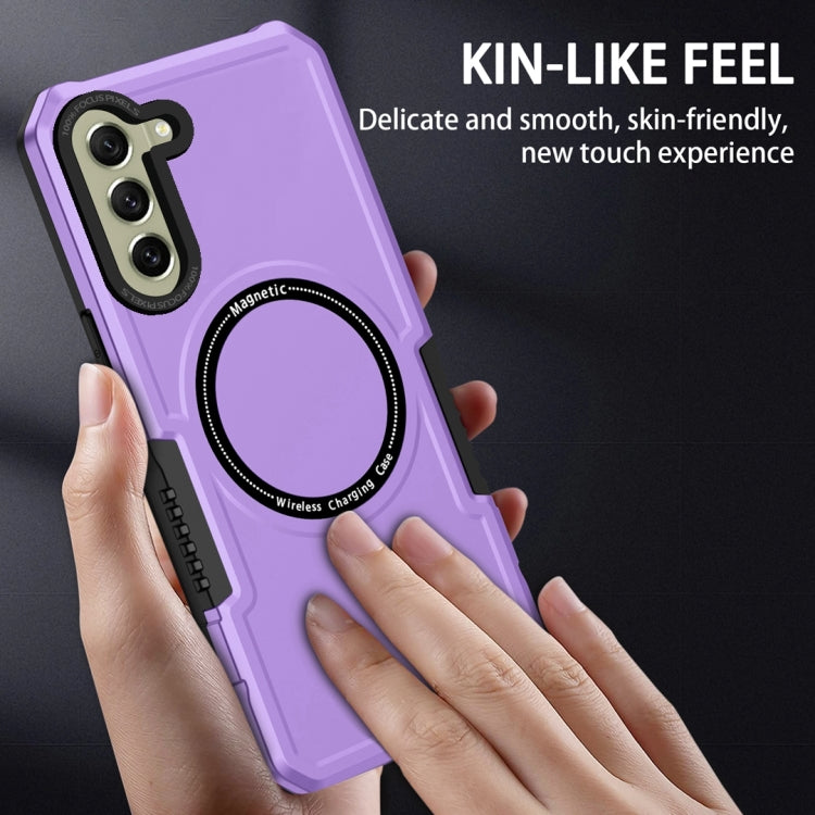 For Samsung Galaxy S21 FE 5G MagSafe Shockproof Armor Phone Case(Purple) by buy2fix