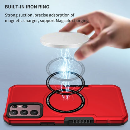 For Samsung Galaxy S22 Ultra 5G MagSafe Shockproof Armor Phone Case(Red) by buy2fix