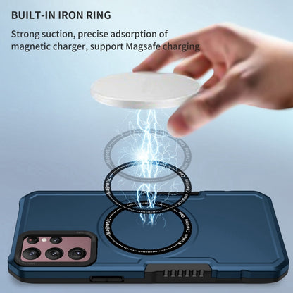 For Samsung Galaxy S22 Ultra 5G MagSafe Shockproof Armor Phone Case(Dark Blue) by buy2fix