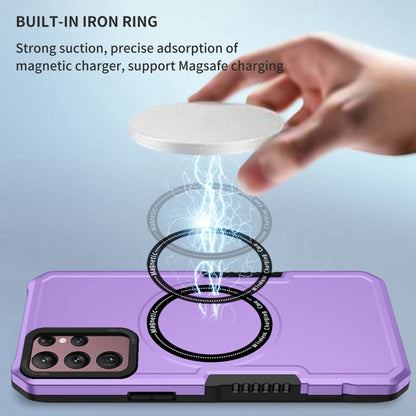 For Samsung Galaxy S22 Ultra 5G MagSafe Shockproof Armor Phone Case(Purple) by buy2fix