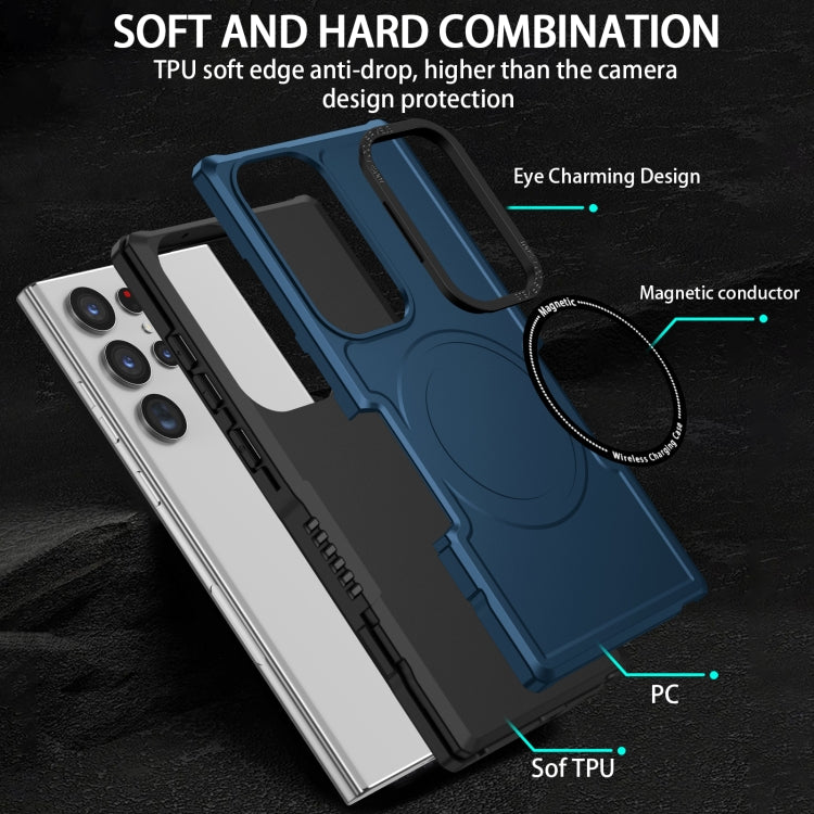 For Samsung Galaxy S23 Ultra 5G MagSafe Shockproof Armor Phone Case(Dark Blue) - Galaxy S23 Ultra 5G Cases by buy2fix | Online Shopping UK | buy2fix