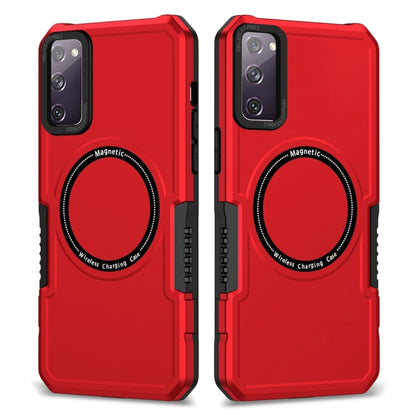For Samsung Galaxy S20 FE MagSafe Shockproof Armor Phone Case(Red) by buy2fix